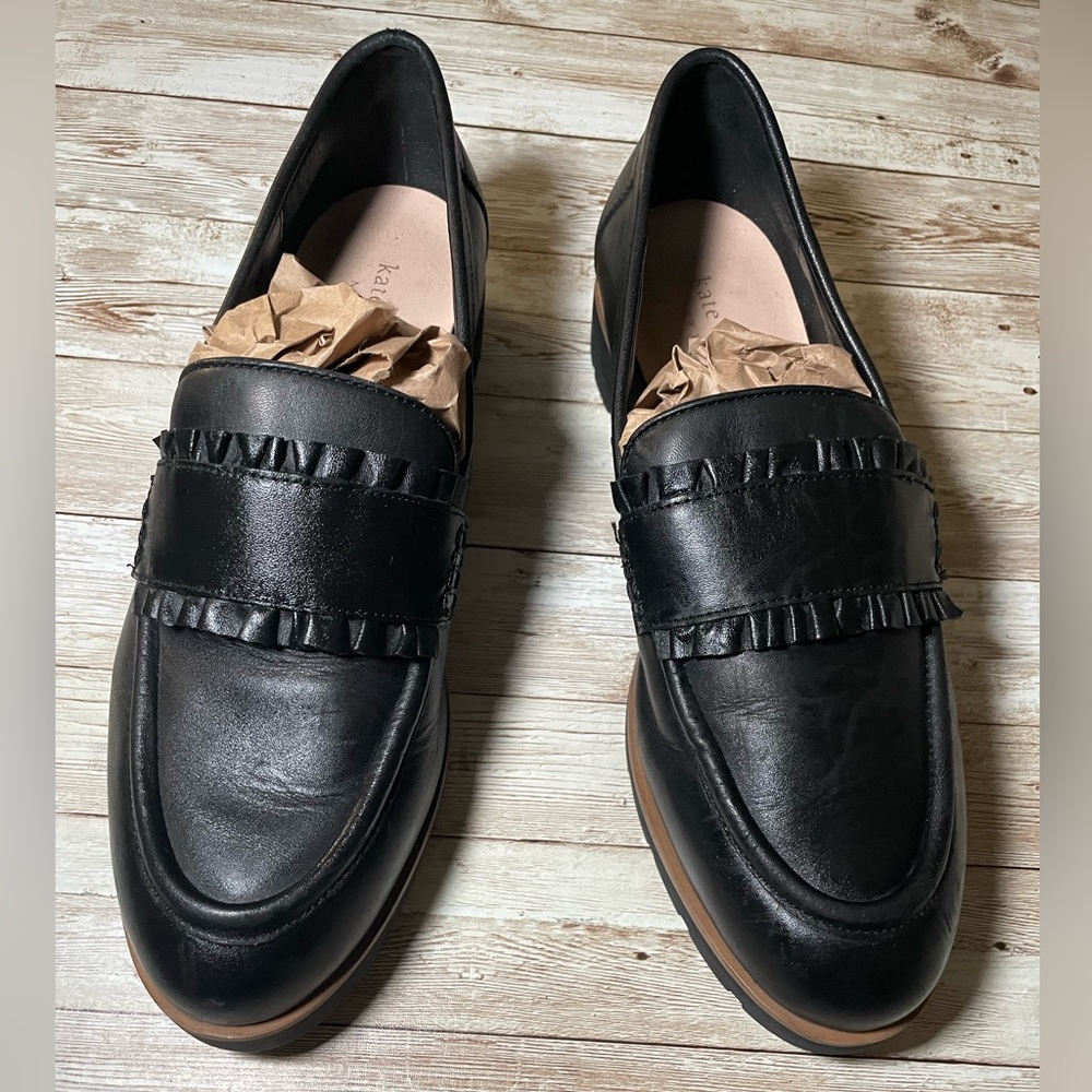 Kate Spade Women's Kady Leather Loafers Shoes Black 8 - Picture 5 of 11